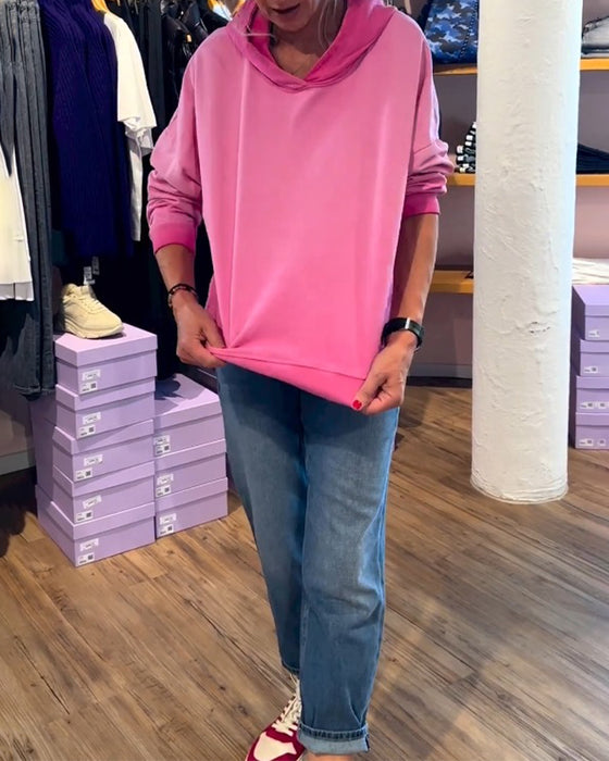 Sweat-shirt à capuche décontracté de couleur dégradée