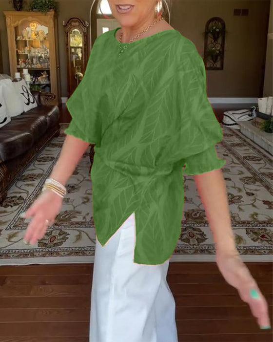 Blouse Col Rond Ample Imprimé