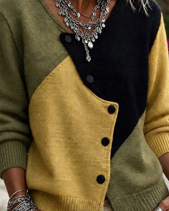 Gilet Irrégulier Bloc De Couleur