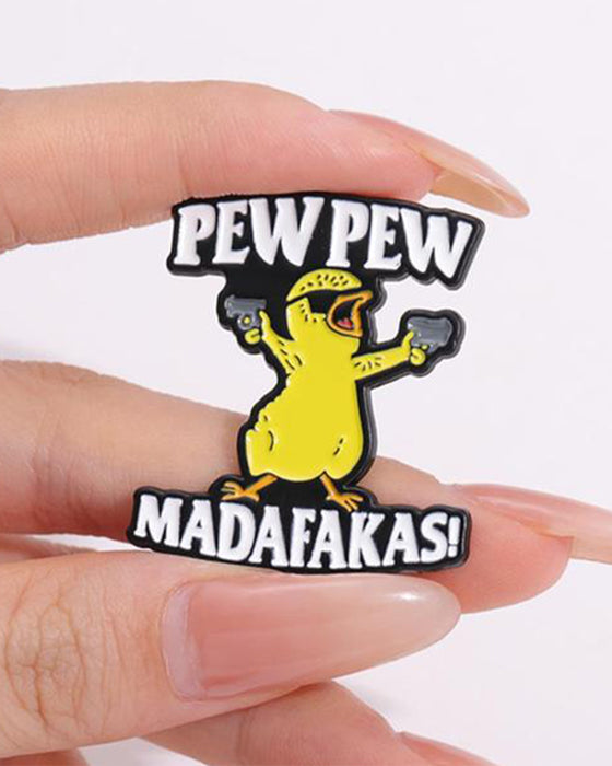 Broche avec Lettre & Design de Canard Cartoon