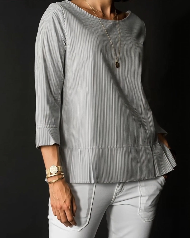 Haut À Rayures Col Rond