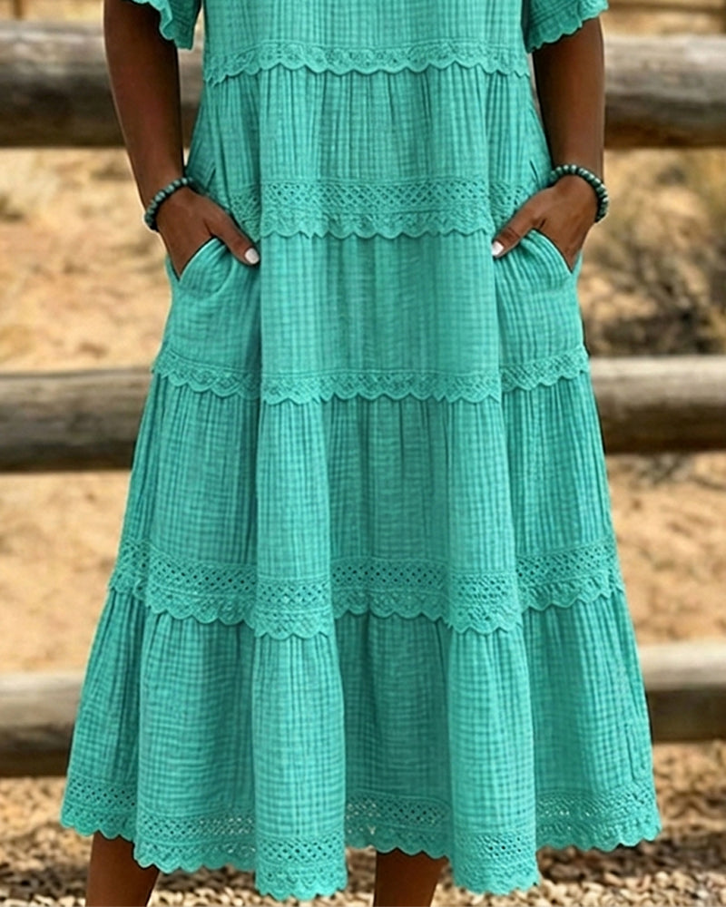 Robe Manche Courte Poche Longue