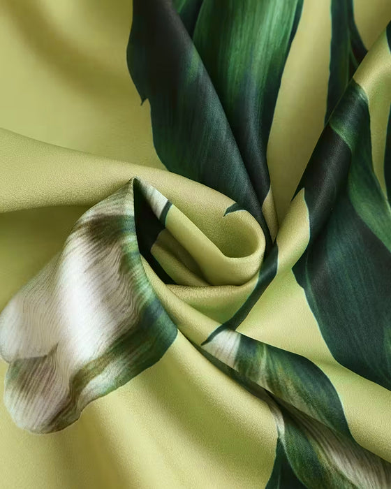 Blouse Revers Épaule Droite Imprimée