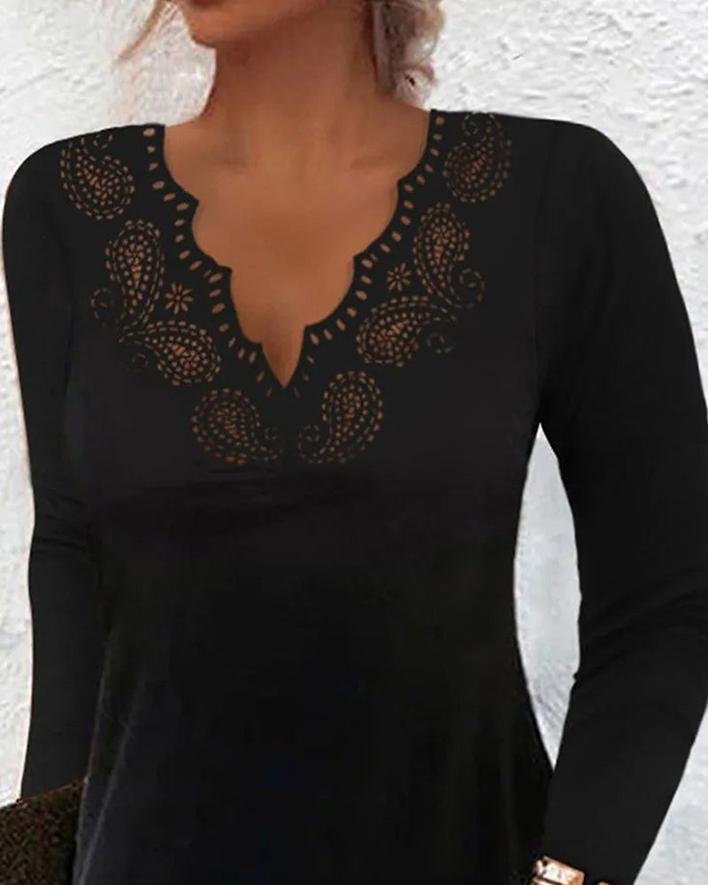 Robe Amincissante À Manches Longues Et Crochet