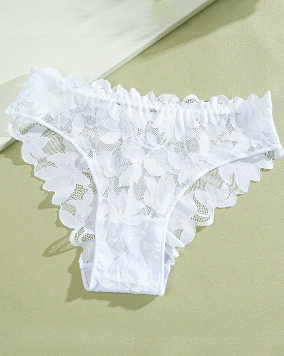 Culotte Femme En Dentelle Semi-Transparente