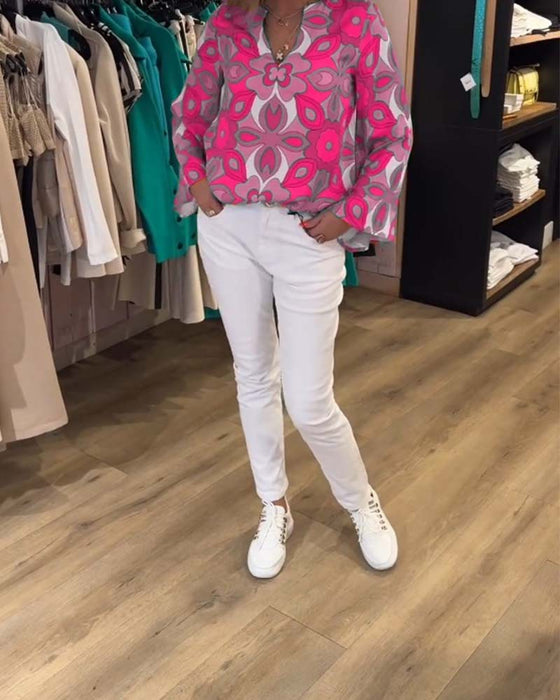 Blouse imprimée ample et polyvalente