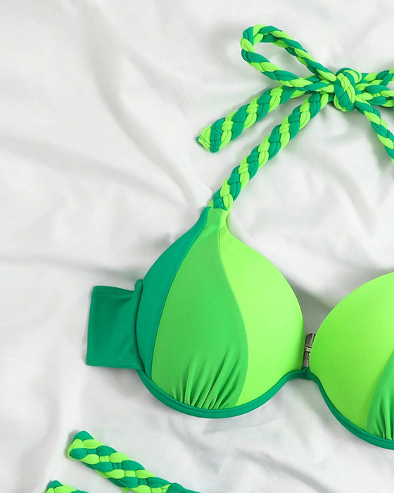 Ensemble bikini dos nu bloc de couleur