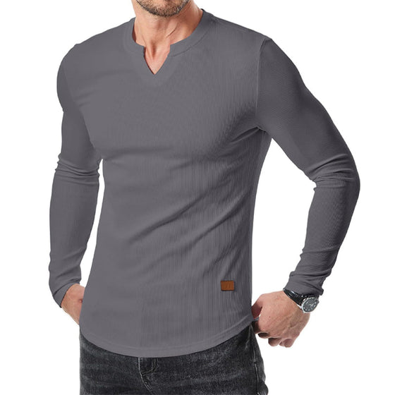Chemise Homme Slim Fit Col V Longline Muscle