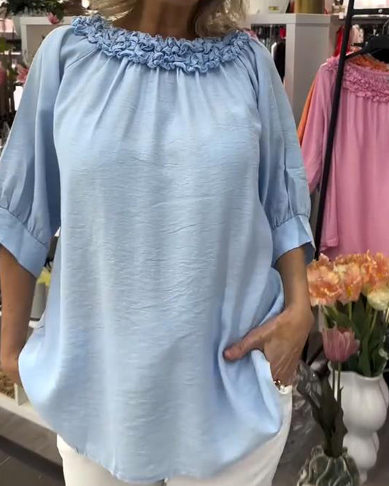 Blouse Manches Courtes Fleurie Large