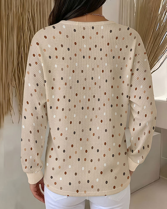 Sweatshirt Col Rond À Pois