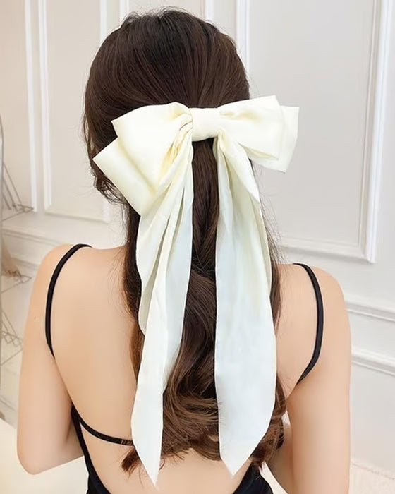 🔥 Grand Nœud Pince À Cheveux Pour Femme – Accessoire De Queue De Cheval Pour Mariage & Quotidien Avec Longue Queue
