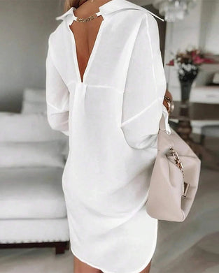 Robe 100% Coton Broderie Ajourée Dos En V Mode