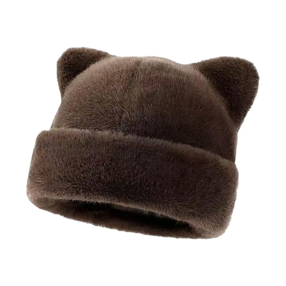 Chapeau Imprimé Léopard Peluche Oreille De Chat