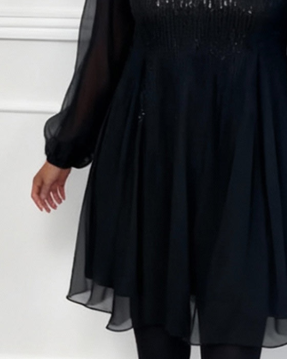 Robe Col Rond À La Mode Uni Loose