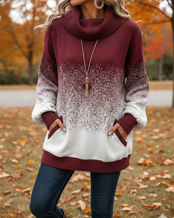 Pull Col Cheminée Dégradé