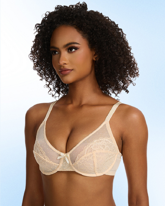 Soutien-Gorge Maille Dentelle Plissé