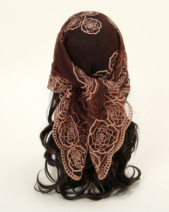 Bandana Floral Mesh Scallop Design