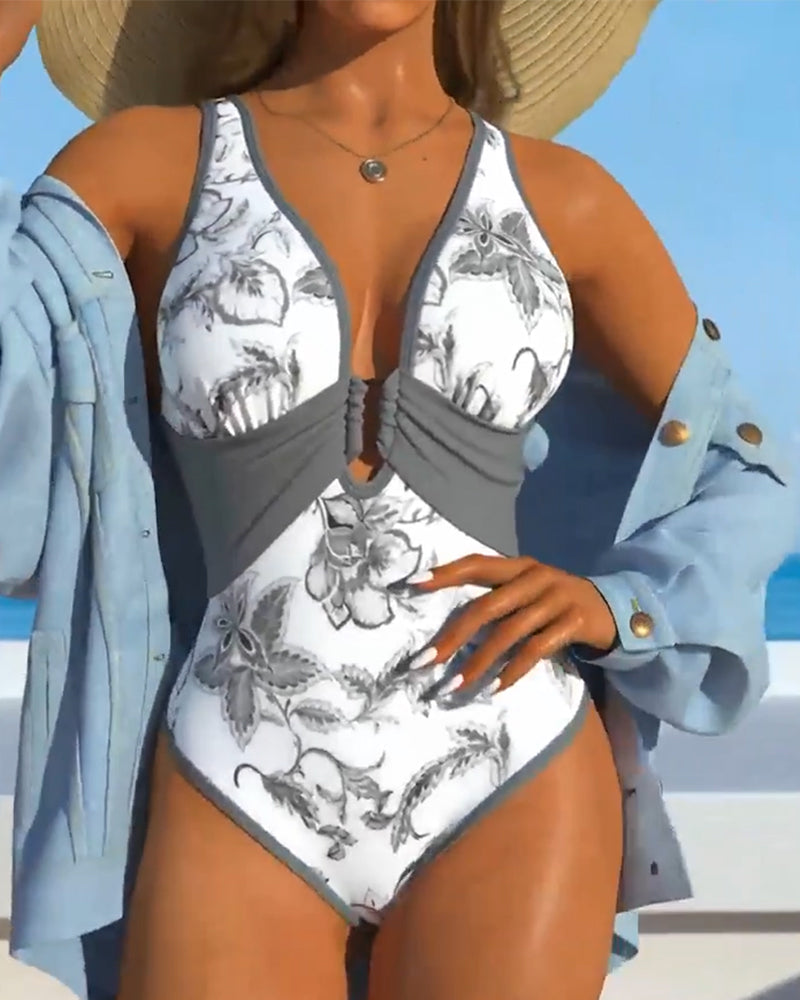 Maillot De Bain Sexy Imprimé Une Pièce