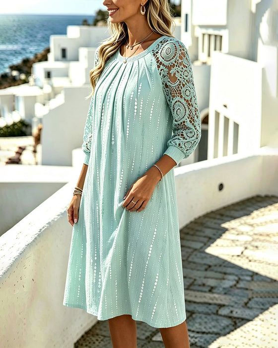 Robe Découpe Dentelle Patchwork