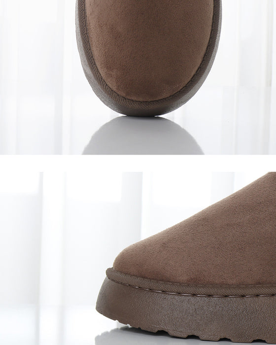 Bottes de neige à semelles épaisses de couleur unie