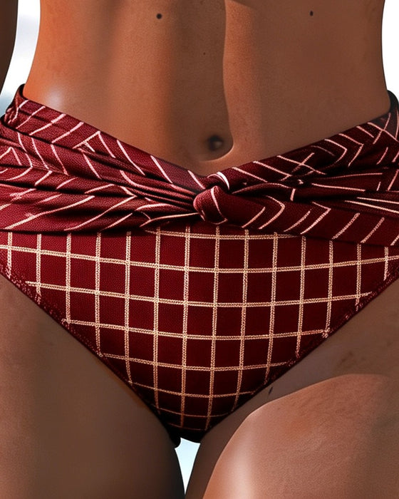 Bikini Taille Haute Carreau Twist