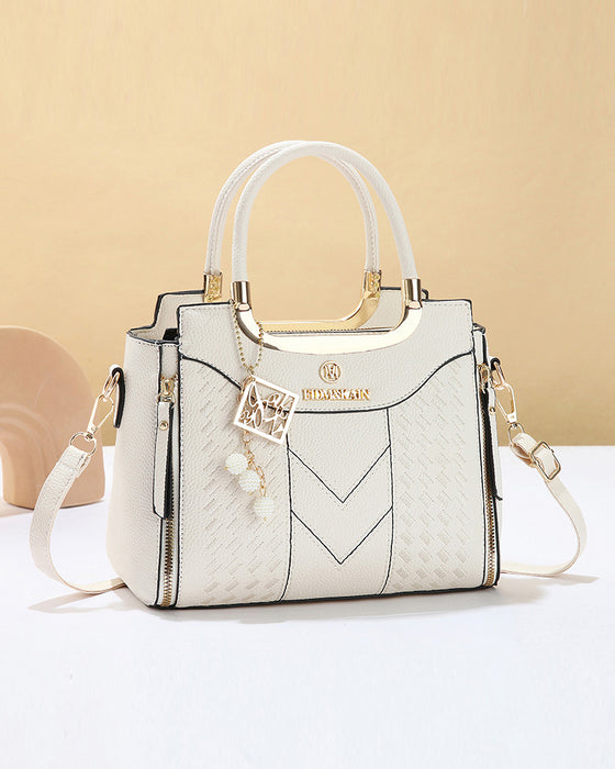 Sac Femme'S V-Piqué Poignée Supérieure Satchel