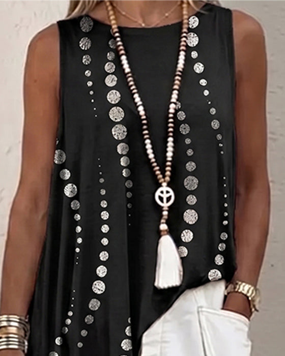 Blouse Décontractée À Pois Coupe Irrégulière