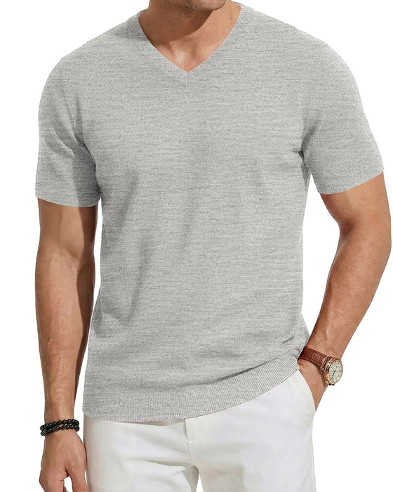 Pull Mini Col V Décontracté Unie