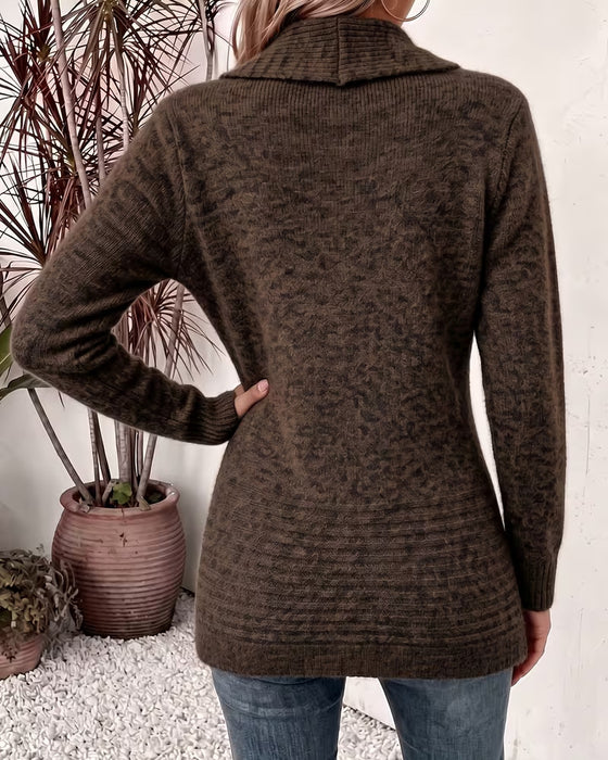 Cardigan Unie Bouton Orné