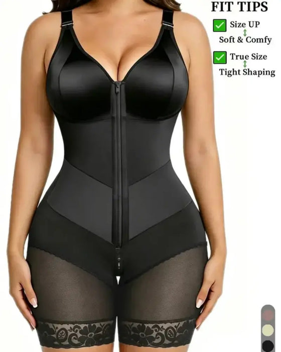 Body Gainant Femme Fermeture Éclair Dentelle Contrôle Du Ventre