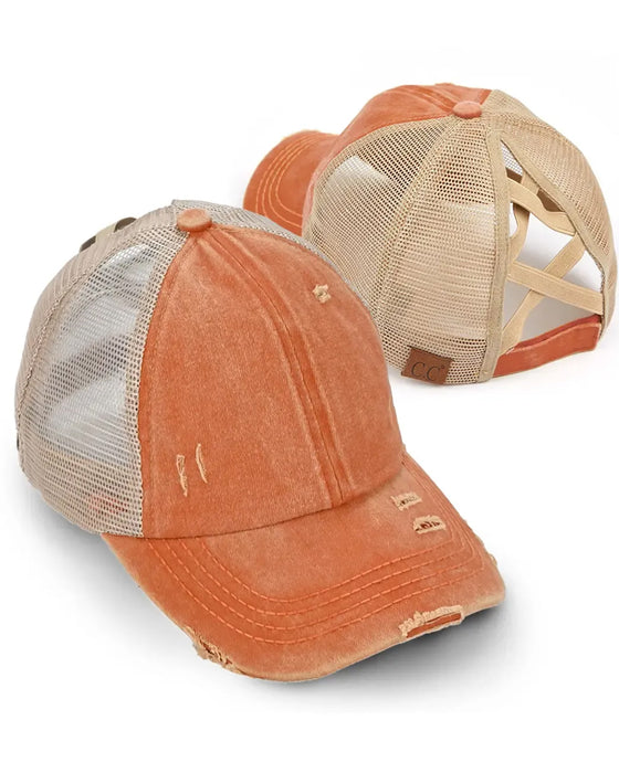 Casquette Ajustable Dos Croisé Denim Usé Baseball
