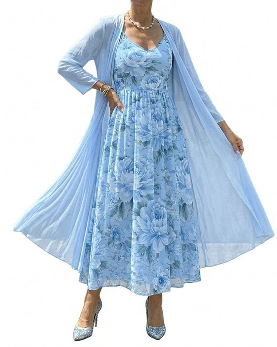 Set Imprimé Floral Robe Deux Pièces