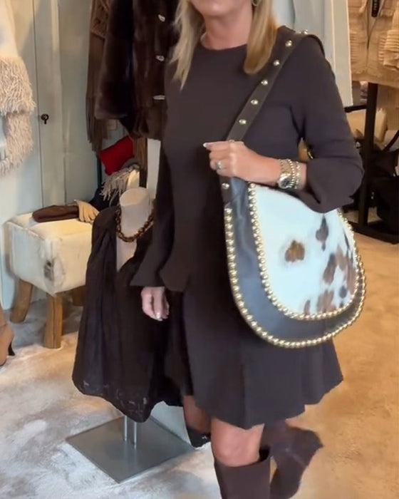 Robe Ourlet A Fente Poignets