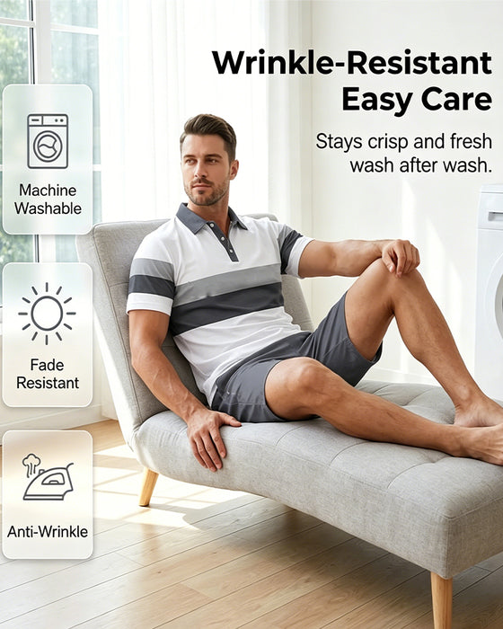 Set Rayé Polo Homme Short