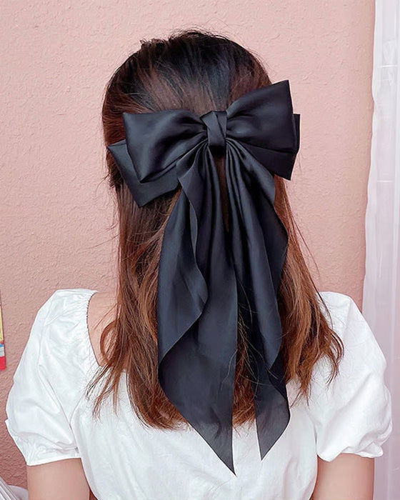 🔥 Grand Nœud Pince À Cheveux Pour Femme – Accessoire De Queue De Cheval Pour Mariage & Quotidien Avec Longue Queue