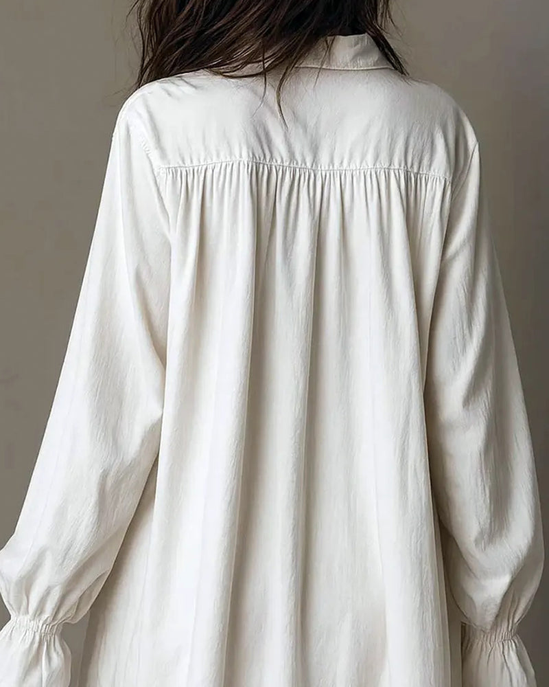 Robe À Panneaux En Dentelle Et Manches Ballon