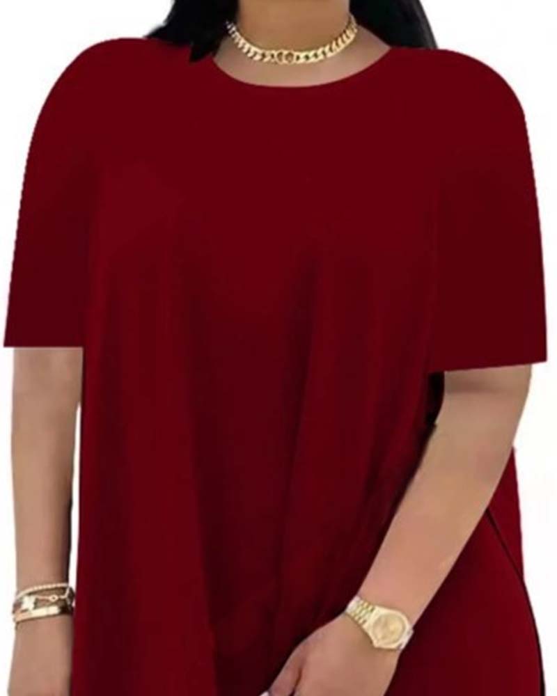Ensemble Uni Ample Manches Courtes Pantalon