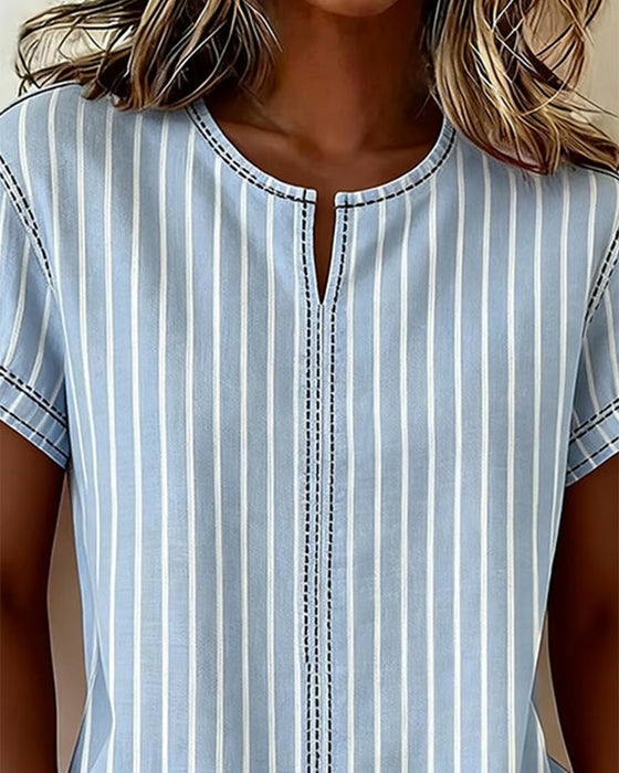 T-Shirt Simple Designer Rayé