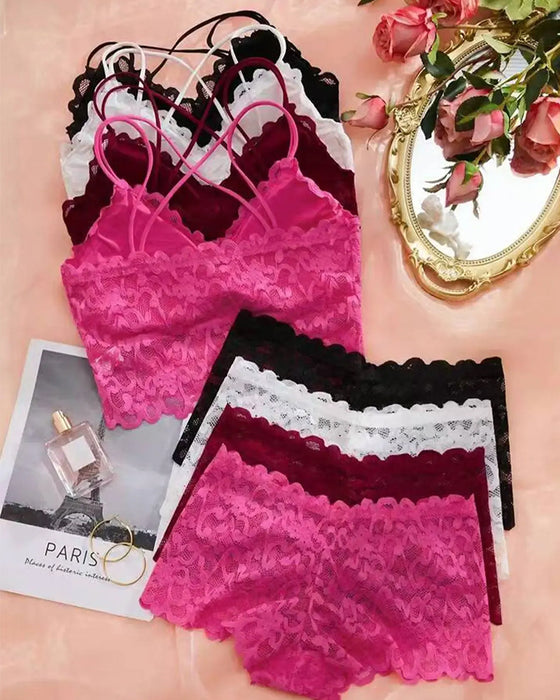 Ensemble Lingerie Dentelle Découpe Dos