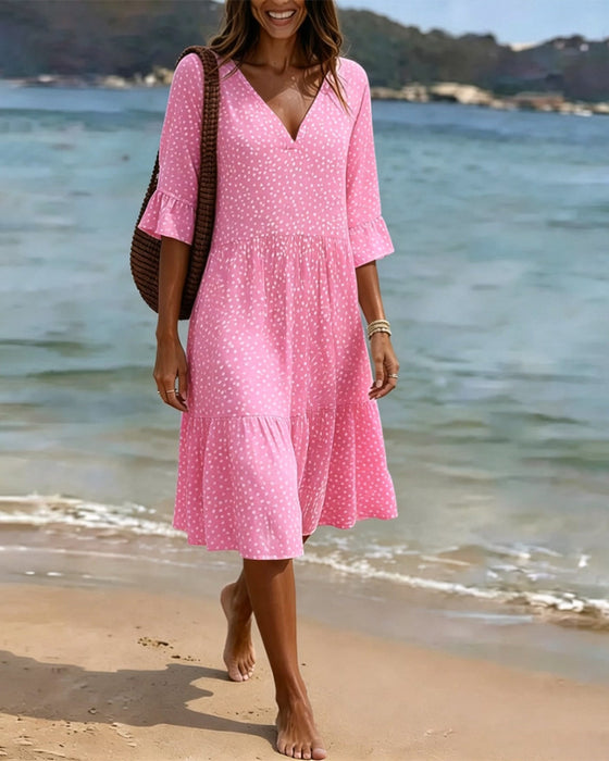 Robe Petit Pois Volant Manche