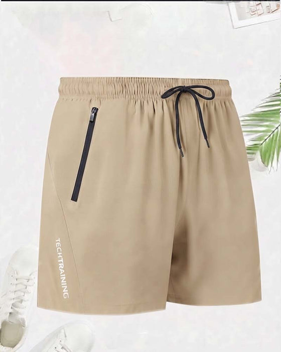 Short Cordon Fermeture Éclair Taille Élastique