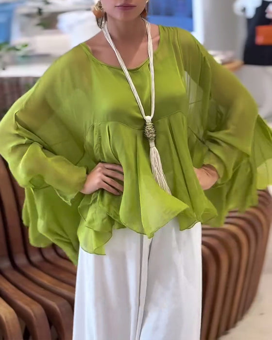 Blouse Unie Au Style Élégant