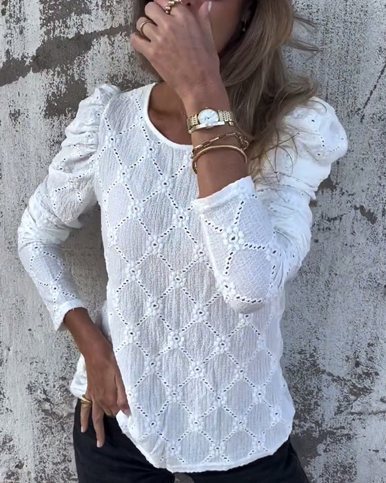 Blouse À Manches Bouffantes Et Découpes