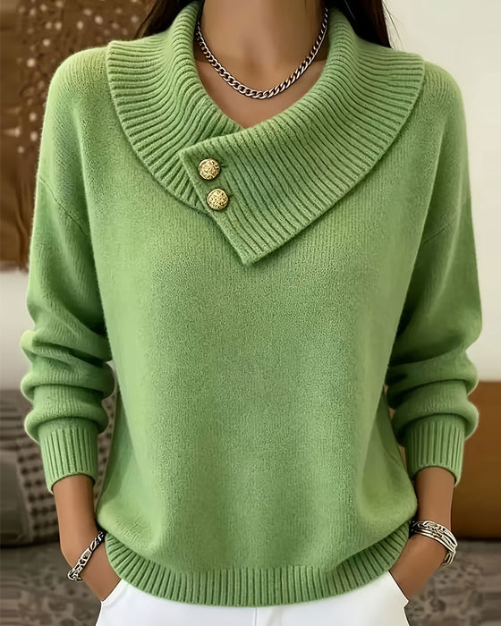 Pull Diagonal Revers Bouton Unie