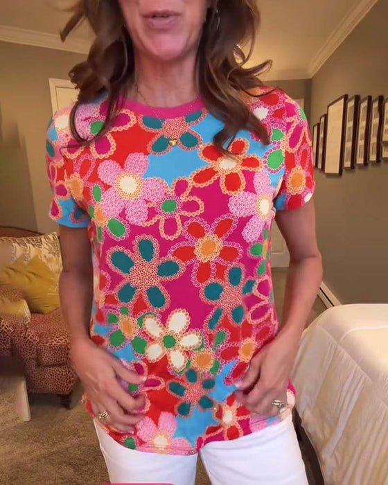 T-Shirt Slim Fit Manches Courtes Imprimé