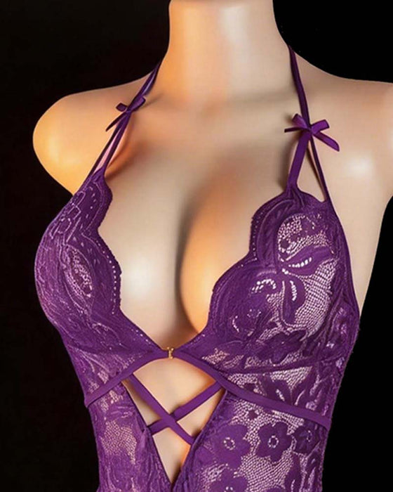 Lingerie Sexy Uni À Bretelles Croisées