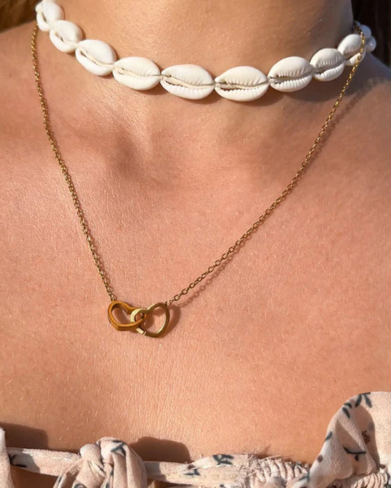 Boîte de Rose Ball - Avec Collier Double Cœur Gravé