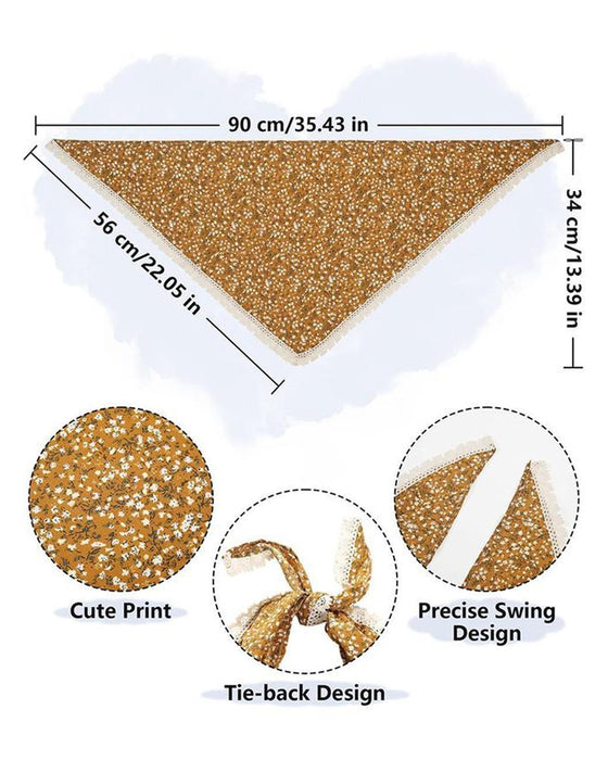 Petit Foulard Triangulaire à Fleurs