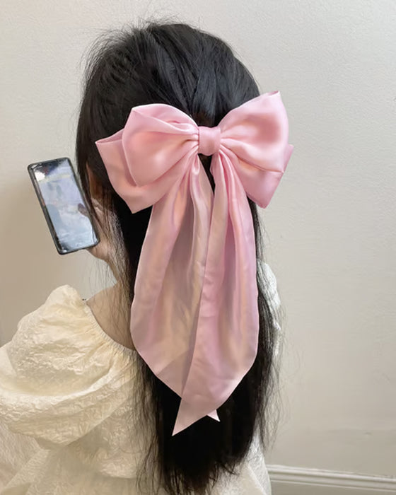 🔥 Grand Nœud Pince À Cheveux Pour Femme – Accessoire De Queue De Cheval Pour Mariage & Quotidien Avec Longue Queue