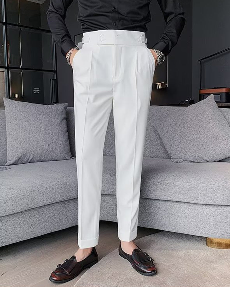 Pantalon Hommes Poche Unie Décontracté Robe